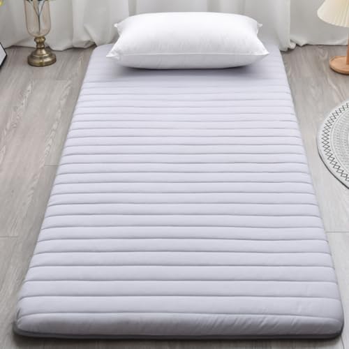 XDone Bodenmatratze, Einzelbett, verdickt, 5 cm, weiche Futon-Matratze, japanische Tatami-Matte, tragbare aufrollbare Matratze, faltbare Schlafunterlage für Zuhause, Camping, Couch (Grau, 80 x 190 cm) von XDone