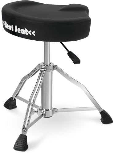 XDrum BeatSeat Drumhocker - pneumatischer Schlagzeug-Hocker - Sitzfläche in Sattelform - Bezug aus schwarzem Kunstleder - Höhenverstellung von 45-60 cm XDrum BeatSeat Drumhocker - pneumatischer Schlagzeug-Hocker - Sitzfläche in Sattelform - Bezug aus schwarzem Kunstleder - Höhenverstellung von 45-60 cm von XDrum