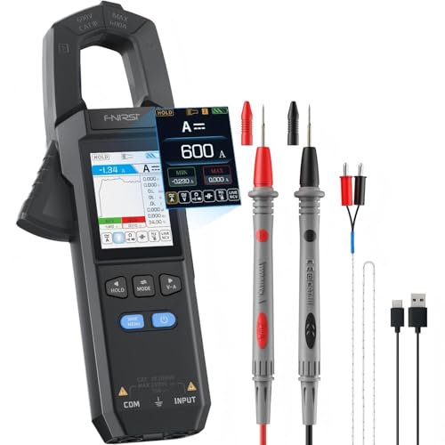 Digitale Intelligente Stromzange, 9999 Zähler TRMS, 600A Kurvenaufzeichnung Wiederaufladbares Zangenmultimeter, misst NCV, AC/DC Spannung, Strom, Durchgang, Kapazität, Diode, Widerstand, Temperatur von XEAST