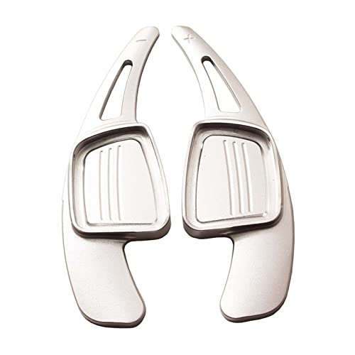XEBRAD 1 Paar Auto-Lenkrad-Schaltwippen, for Audi, A3 S3 Facelift A5 S5 2017 A4 B9 Q7 2016-2017 TT TTS Aluminium Lenkrad-Schaltwippen(Silver) von XEBRAD