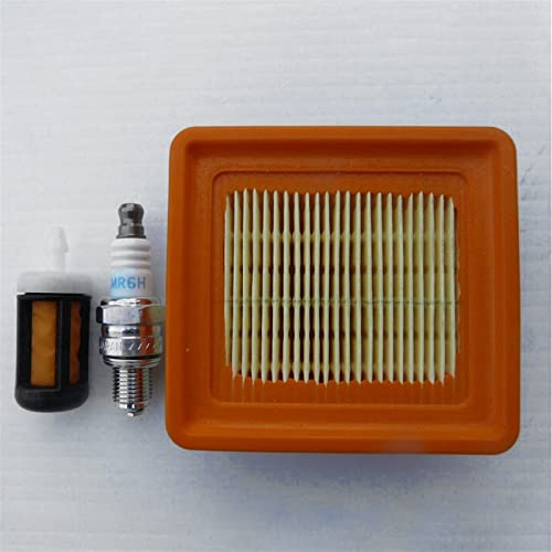 XEBRAD 1 Set Luftfilter Kraftstoff, for STIHL, 131 KM131R Luft Kraftstoff Filter 4180 141 0300 CMR 6H Zündkerze Service Kit Solide Langlebig Werkzeug Teile Rasenmäher-Zündkerze von XEBRAD