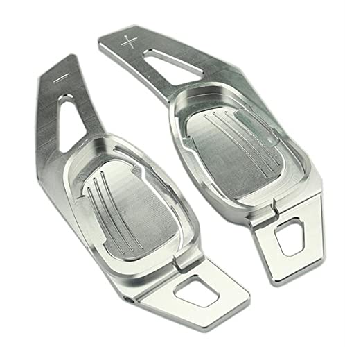 XEBRAD 2 STÜCKE Auto Lenkrad Schaltwippen Schalthebelverlängerung, for Audi, A5 S5 S3 S6 SQ5 RS3 RS6 RS7 Styling Aluminium Lenkrad-Schaltwippen(Silver) von XEBRAD
