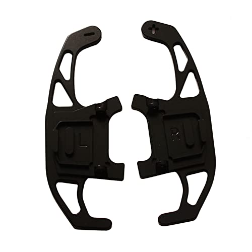 XEBRAD 2 STÜCKE Auto-Lenkrad-Schaltwippen erweitert, for VW, for Golf, GTI R GTD GTE MK7 7, for POLO, for Scirocco, 2014 2015-2019 2020 Lenkrad-Schaltwippen(Black) von XEBRAD