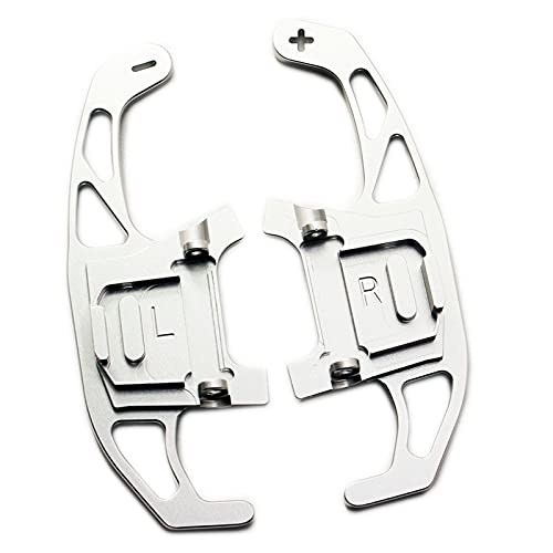XEBRAD 2 STÜCKE Auto-Lenkrad-Schaltwippen erweitert, for VW, for Golf, GTI R GTD GTE MK7 7, for POLO, for Scirocco, 2014 2015-2019 2020 Lenkrad-Schaltwippen(Silver) von XEBRAD