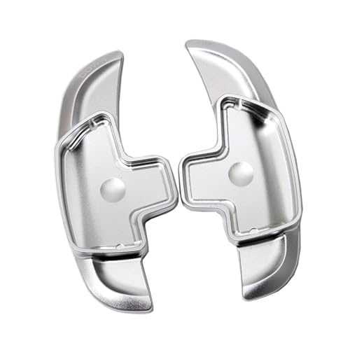 XEBRAD 2 STÜCKE Auto-Lenkradschaltpaddel, for Mercedes, SLK-Klasse 2011-2015, Lenkradschaltpaddel-Verlängerung aus Leichtmetall Lenkrad-Schaltwippen(Silver) von XEBRAD
