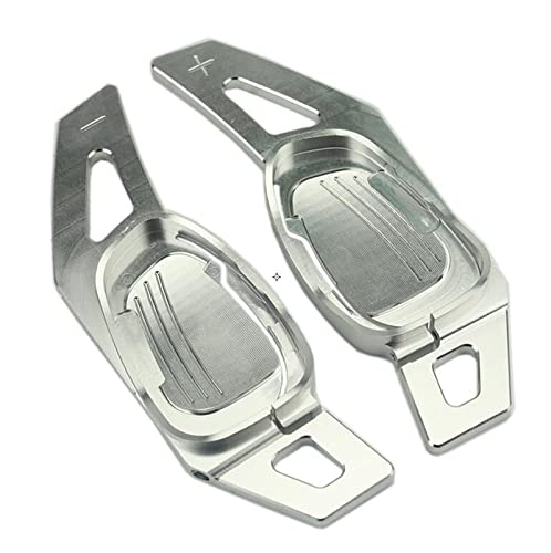 XEBRAD 2 Stück Lenkradschaltpaddel-Verlängerung, for Audi, SQ5 2014-2016 S5 2016-2017 Autolenkrad-Naben-Verlängerungsdekoration Lenkrad-Schaltwippen(Silver) von XEBRAD