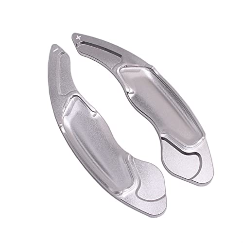 XEBRAD 2-teilige Lenkrad-Schaltwippenverlängerung, for VOLVO, V40 S60 V60 XC60 S80 XC70 2014 2015 2016 2017, Aluminium-Schaltwippenblatt Lenkrad-Schaltwippen(Silver) von XEBRAD