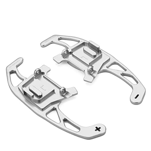XEBRAD 2-teiliger Auto-Lenkrad-Schaltwippen-Verlängerungsschalthebel, for VW, for Golf, GTI R GTD GTE MK7 7, for POLO, for Scirocco, 2014 2015 2016-2020 Lenkrad-Schaltwippen(Silver) von XEBRAD