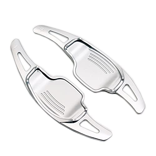 XEBRAD 2-teiliges Auto-Lenkrad-Schaltwippen-Verlängerungs-Legierungs-Aufkleber-Dekoration, for Chevrolet, for Camaro, 2012 2013 2014 2015 Aluminium Lenkrad-Schaltwippen(Silver) von XEBRAD