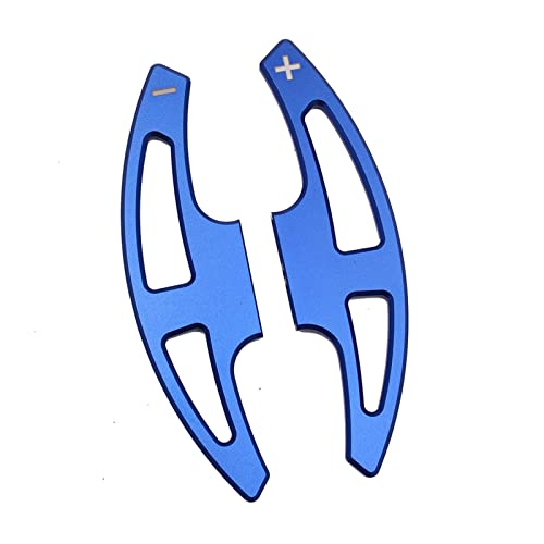 XEBRAD 2-teiliges Lenkrad-Schaltwippen-Ersatzverlängerung for sportliche Schalthebel, for, E90 E92 E93 M3 M6 2009-2013, Aluminium Lenkrad-Schaltwippen(Blue) von XEBRAD
