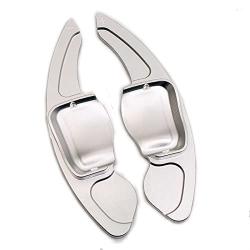 XEBRAD 2-teiliges Lenkradpaddel, automatischer Ersatz, Schalthebelabdeckung, for VW, for Golf, 5 6 MK6 GTI R, for Jetta, MK5, for Passat, B6 B7, for POLO, for Tiguan Lenkrad-Schaltwippen(Silver) von XEBRAD