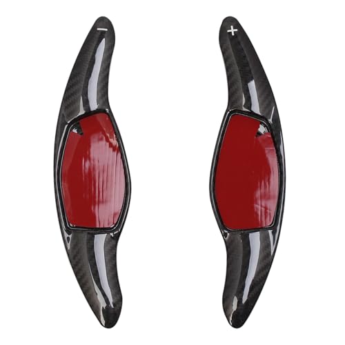 XEBRAD Auto-Lenkradschalthebel, Lenkrad-Schaltwippenverlängerung, Schalthebelabdeckung, for Audi, R8 RS3 RS4 RS5 TT RS, Kohlefaser Lenkrad-Schaltwippen(Black) von XEBRAD