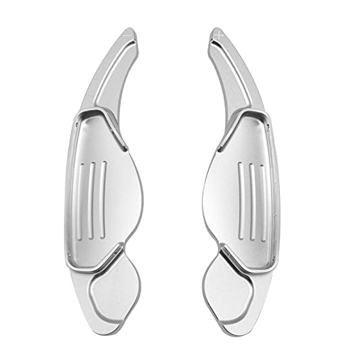 XEBRAD Lenkrad-Schaltwippen-Verlängerung, for Land Rover, for Range, Evoque Discovery Sport, for Jaguar, XF XJ XJL Aluminium Lenkrad-Schaltwippen(Silver) von XEBRAD