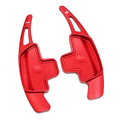XEBRAD Lenkrad-Schaltwippenverlängerung, for Mercedes-Benz, ABCE GLE-Klasse W176 W205 W246 C117 W218, Aluminium-Schaltwippenblatt Lenkrad-Schaltwippen(Style 1 Red) von XEBRAD