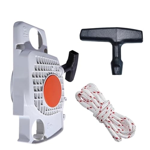 XEBRAD Rückstoßstarter-Baugruppe, for STIHL, MS180 MS170 MS 170 180 017 018 mit Startergriffseil, 2-Takt-Kettensägenteile Rückstoßstarter-Federseil von XEBRAD