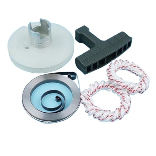 XEBRAD Rückstoßstarter-Riemenscheibengriff-Griffseil-Federsatz, for Husqvarna, 61 268 272 268K 272S Kettensäge [#503102405,501520402] P Rückstoßstarter-Federseil von XEBRAD
