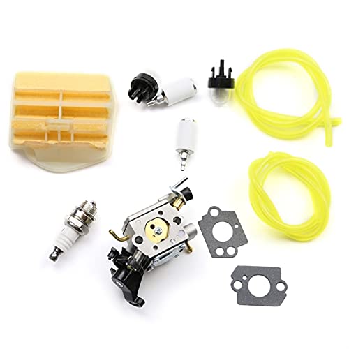 XEBRAD Vergaser-Ansaugpumpe, Kraftstoffleitungsfilter-Kit 445 450 445E Kettensäge, for Zama, C1M-EL37B Carb 506450401 2-Takt-Vergaser-Kit von XEBRAD