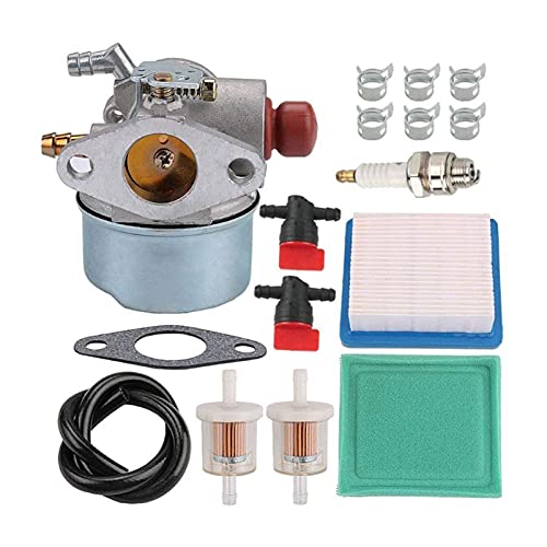 XEBRAD Vergaser Luftfilter Kraftstoffschlauch Motor Rasenmäher Fräse, for Tecumseh, 640017 2-Takt-Vergaser-Kit von XEBRAD