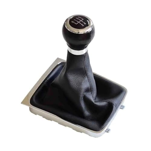 XEDLAMP 5/6-Gang-Auto-Schaltknauf-Abdeckung, for VW, for Passat, B6 2005 2006–2011, Stick-Gamaschen-Manschettenrahmen mit Gehäuse-Set, Schaltknauf Schaltsack(BLACK 5 Speed) von XEDLAMP