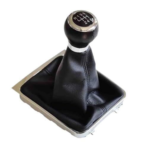 XEDLAMP 5/6-Gang-Auto-Schaltknauf-Abdeckung, for VW, for Passat, B6 2005 2006–2011, Stick-Gamaschen-Manschettenrahmen mit Gehäuse-Set, Schaltknauf Schaltsack(BLACK 6 Speed) von XEDLAMP