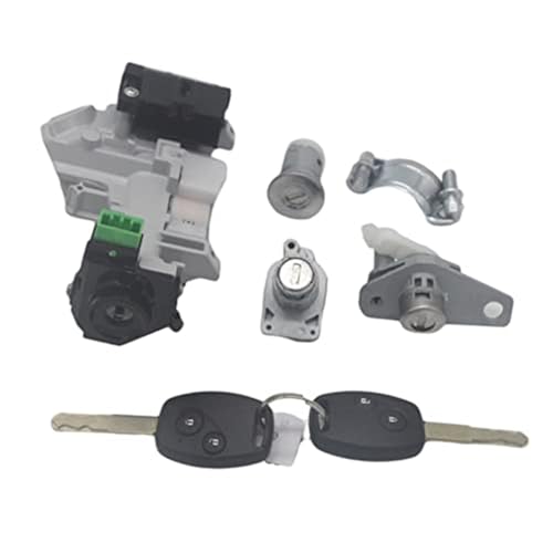 XEDLAMP AL036 KOMPLETTES SCHLOSS-SET ZÜNDSCHALTER TÜRSCHLOSS BARREL TRANS 2 SCHLÜSSEL MIT 46 CHIP, for Civic, 06-08(BLACK Complete Set) von XEDLAMP
