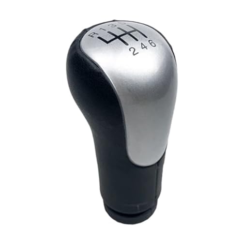 XEDLAMP Auto-Schaltknauf-Gamaschenmanschettenabdeckung, for Ford, for Fiesta, MK6 Fusion Transit Connect 2002-2008, Gehäusekragen Schaltsack(BLACK 6 Speed Silver) von XEDLAMP