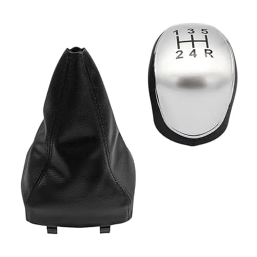XEDLAMP Auto-Schaltknauf-Gamaschenmanschettenabdeckung, for Ford, for Mondeo, 4 Mk4 IV 2007–2014, staubdichter Gehäusekragen Schaltsack(BLACK Silver 5 speed 2pcs) von XEDLAMP
