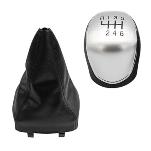 XEDLAMP Auto-Schaltknauf-Gamaschenmanschettenabdeckung, for Ford, for Mondeo, 4 Mk4 IV 2007–2014, staubdichter Gehäusekragen Schaltsack(BLACK Silver 6 speed 2pcs) von XEDLAMP