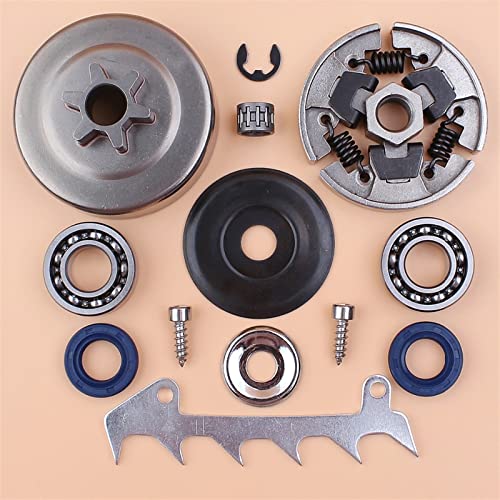XEDLAMP Kupplungstrommel-Unterlegscheibe, Lager, Öldichtung, Stoßstangen-Spike-Set, for STIHL MS180 MS170 018 017 MS 180 170, Ersatzteile for Benzin-Kettensägen Kurbelwellendichtung für Kettensägen von XEDLAMP