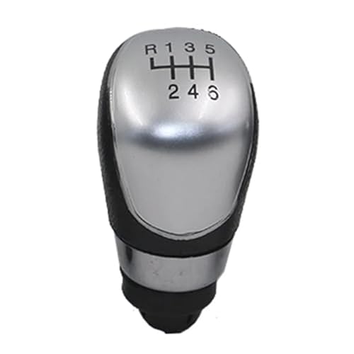 XEDLAMP Schaltknaufhebel-Schaltergriff aus Leder, for Ford, B-Max 2012–2017, manueller Getriebegriff, 5 6 Gänge Schaltsack(BLACK 6 speed silver) von XEDLAMP