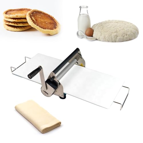 Manuelle Teigwalze 40cm mit Einstellbarer Dicke, Klappbare Teigausrollmaschine - Arbeitsbretter für Pizza, Croissants, Gebäck & Fondant Tischmodell,Home von XEEAOFE