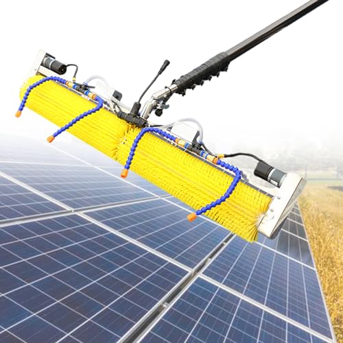 Photovoltaik-Panel-Reinigungsmaschine Mit Wasserleitung, Netzkabel, Aufbewahrungstasche, Teleskop-BüRstensatz Mit Wasserzufuhr,5m von XEEAOFE