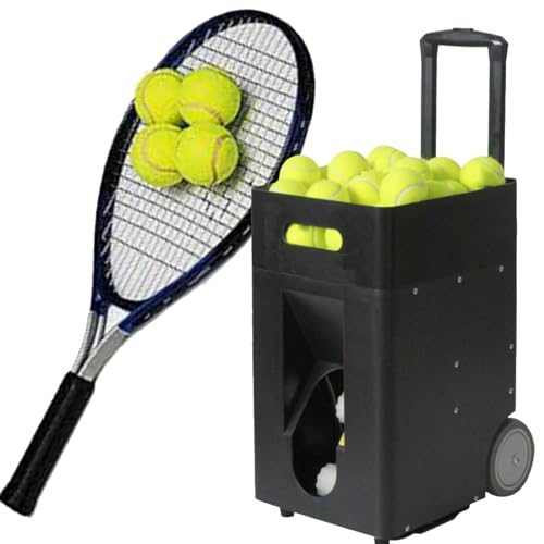 XEEAOFE 50-Ball-Tennisballmaschine – Automatischer Tennisballwerfer FüR Training Und ÜBung, Vorprogrammierte Und Benutzerdefinierte ÜBungen, Fernbedienung Und App-Steuerung, Batteriebetrieben von XEEAOFE