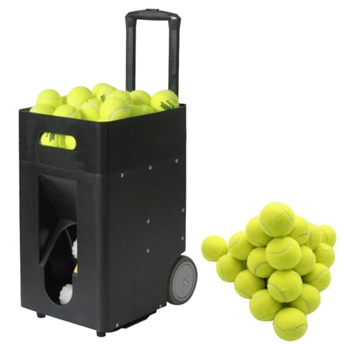 XEEAOFE Tennisballmaschine, Automatische Ballwerfer-Tennis-ÜBungsausrüStung, Einstellbarer Abwurfwinkel/Geschwindigkeit/Rotationsfrequenz, 50 GroßE KapazitäT, FüR Alle Tennisliebhaber von XEEAOFE