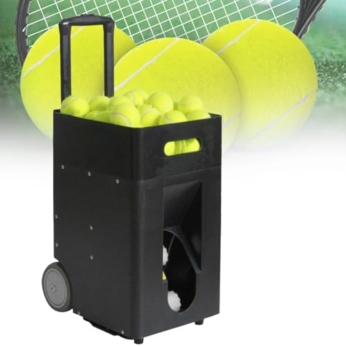 XEEAOFE Tennisballmaschine, Automatischer Tennisballwerfer, Einstellbarer Abwurfwinkel, Geschwindigkeit, Rotationsfrequenz, FüR AnfäNger, Solo-Trainingssportarten, 50 GroßE KapazitäT von XEEAOFE