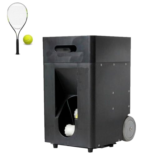 XEEAOFE Tragbare Tennisballmaschine, Einstellbarer Abwurfwinkel, Geschwindigkeit, Rotationsfrequenz, 2 Bis 4 Stunden Laufzeit, FüR Solo-Trainingssportarten FüR AnfäNger von XEEAOFE
