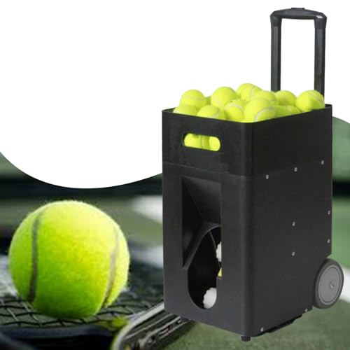 XEEAOFE Tragbare Tennisballmaschine Mit Fernbedienung Und App, 5-Ah-Lithiumbatterie, KapazitäT FüR 50 BäLle, HöChstgeschwindigkeit 50 Km/H, Reichweite Bis Zu 12 Meter von XEEAOFE