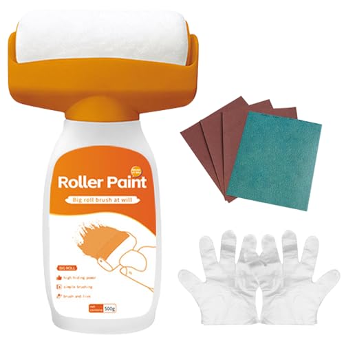 500g Wandfarbe Ausbessern Weiß,Wandreparatur-Rollbürste Mit Wandreparaturpaste,Ausbesserungsfarbe Weiss Roller,Wand Reparatur Rollbürste Für Graffiti Kratzer Flecken Risse Und Beschädigte Wände von XEERUN