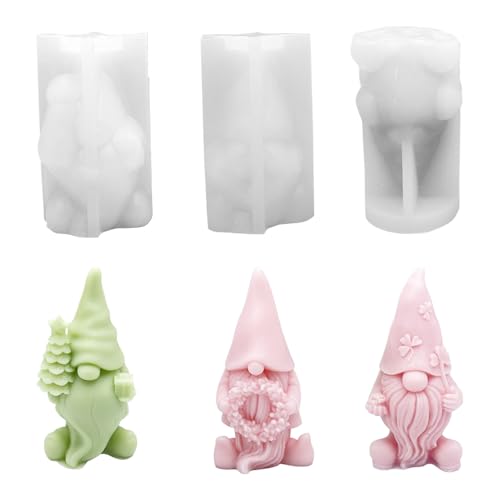 XEERUN 3 Stück Silikonform Kerze Weihnachtsmann, 3D Wichtel Silikonform, Silikonformen Gießformen Weihnachten, Kerzenformen Silikon Weihnachten Zwerg, für DIY Silikon Kerzen Gießform Formen Seifenform XEERUN 3 Stück Silikonform Kerze Weihnachtsmann, 3D Wichtel Silikonform, Silikonformen Gießformen Weihnachten, Kerzenformen Silikon Weihnachten Zwerg, für DIY Silikon Kerzen Gießform Formen Seifenform von XEERUN