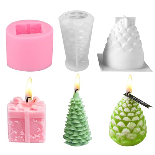 XEERUN 3 Stück Weihnachtsbaum Kerzenform Silikon, Kerzenformen Zum Gießen Set, 3D Weihnachtsbaum Kerzengießform, Tannenbaum Ornament, Weihnacht DIY Silikonform Gießformen für Weihnachtsgeschenke XEERUN 3 Stück Weihnachtsbaum Kerzenform Silikon, Kerzenformen Zum Gießen Set, 3D Weihnachtsbaum Kerzengießform, Tannenbaum Ornament, Weihnacht DIY Silikonform Gießformen für Weihnachtsgeschenke von XEERUN