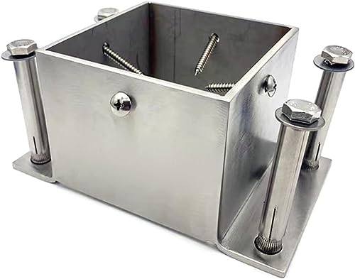 Robuste Pfostenhalterung aus Edelstahl for Beton-/Holzdecks, Pergola, Briefkästen – quadratische Pfostenanker for Größen von 2 x 2 bis 8 x 8 Zoll (50 x 50 mm) von XEIJAYI