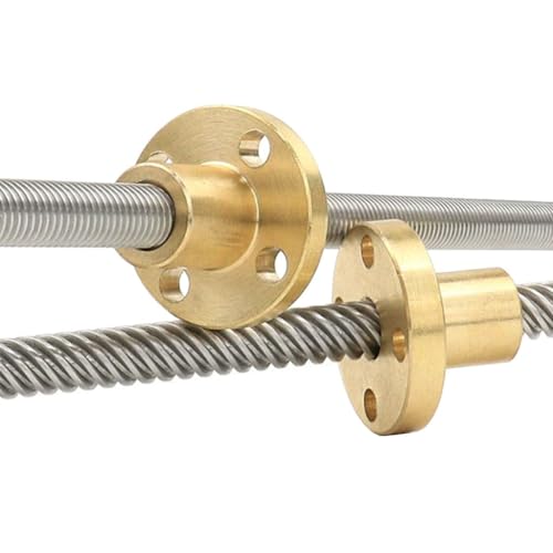 T6 Trapezschraube aus Edelstahl mit Kupfermutter, Steigung 1 mm/2 mm, Steigung 1 mm/2 mm/4 mm/6 mm/12 mm, Trapezstange for 3D-Drucker, 1 Stück(Pitch 1mm Lead 1mm-800mm) von XEIJAYI