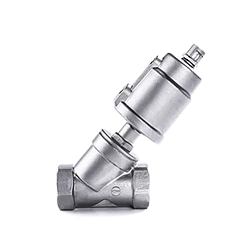 1 Stück SS304 pneumatisches Winkelsitzventil 1/2"/3/4"/1" - Y-Typ DN15-DN25, PTFE-Sitz zur Wasser-/Öl-/Dampfsteuerung(Stainless steel Dn15 Welding Type) von XEINNILL