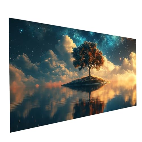 5D Diamond Painting Erwachsene Baum Square Volldiamant Malen Nach Zahlen Sternenhimmel, Diamant Strasssteine DIY Set mit Diamond Painting Zubehör, Bastelset Erwachsene Room Decor 200x100cm Model-08232 von XELIETOO