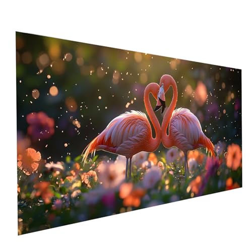 5D Diamond Painting Erwachsene Flamingo Runden Volldiamant Malen Nach Zahlen Tier, Diamant Strasssteine DIY Set mit Diamond Painting Zubehör,Bastelset Erwachsene für Zimmer Deko 120 x 60 cm Model09301 von XELIETOO