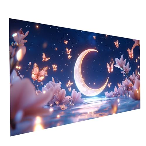 5D Diamond Painting Erwachsene Mond Square Volldiamant Malen Nach Zahlen Rosa, Diamant Strasssteine DIY Set mit Diamond Painting Zubehör, Bastelset Erwachsene für Zimmer Deko 120x60cm Model-09125 5D Diamond Painting Erwachsene Mond Square Volldiamant Malen Nach Zahlen Rosa, Diamant Strasssteine DIY Set mit Diamond Painting Zubehör, Bastelset Erwachsene für Zimmer Deko 120x60cm Model-09125 von XELIETOO