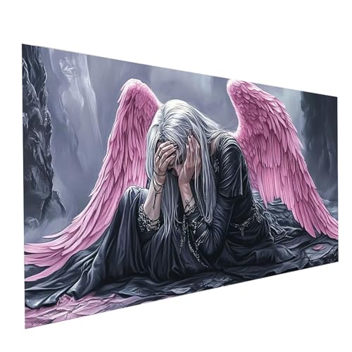 5D Diamond Painting Erwachsene Rosa Square Volldiamant Malen Nach Zahlen Flügel, Diamant Strasssteine DIY Set mit Diamond Painting Zubehör, Bastelset Erwachsene für Zimmer Deko 80 x 40cm Model-08323 von XELIETOO