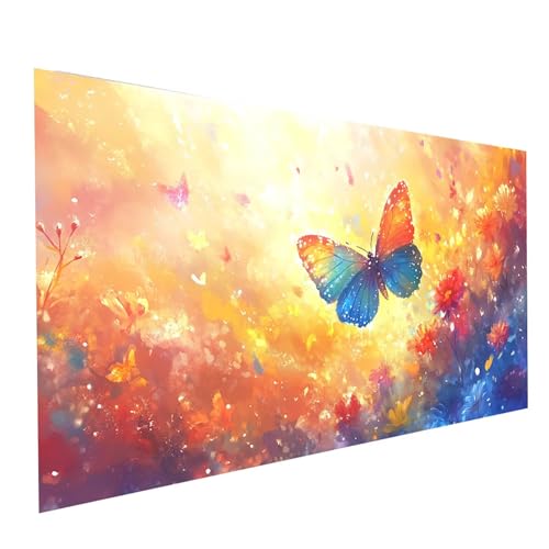 5D Diamond Painting Erwachsene Schmetterling Square Volldiamant Malen Nach Zahlen Farbe, Diamant Strasssteine DIY Set mit Diamond Painting Zubehör, Bastelset Erwachsene Room Decor 100x50cm Model-08516 von XELIETOO