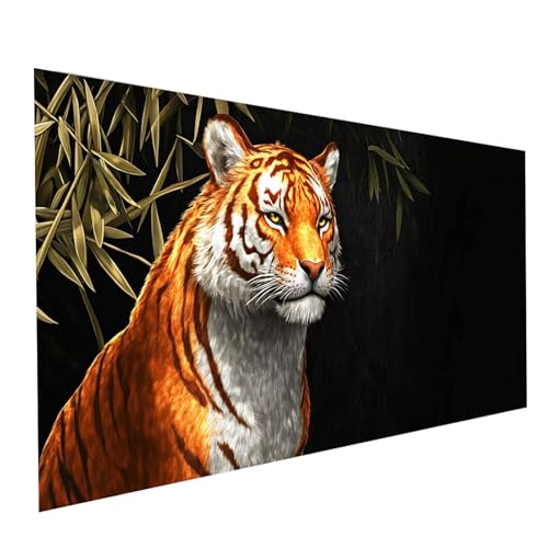 5D Diamond Painting Erwachsene Schwarz Runden Volldiamant Malen Nach Zahlen Tiger, Diamant Strasssteine DIY Set mit Diamond Painting Zubehör, Bastelset Erwachsene für Zimmer Deko 100x50cm Model-09556 5D Diamond Painting Erwachsene Schwarz Runden Volldiamant Malen Nach Zahlen Tiger, Diamant Strasssteine DIY Set mit Diamond Painting Zubehör, Bastelset Erwachsene für Zimmer Deko 100x50cm Model-09556 von XELIETOO