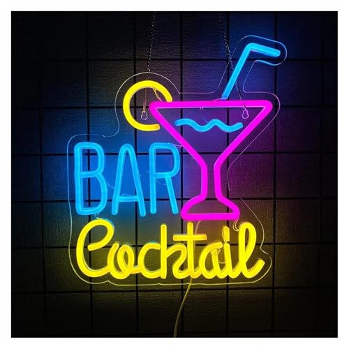 Hängende Kunst-Leuchtreklamen Cocktail Series Neonschilder, Weinglas-LED-Lampe, USB-Power-Licht, Für Schlafzimmer, Bar, Club-Entertainment-Kunstdekor(EIN) von XENITE